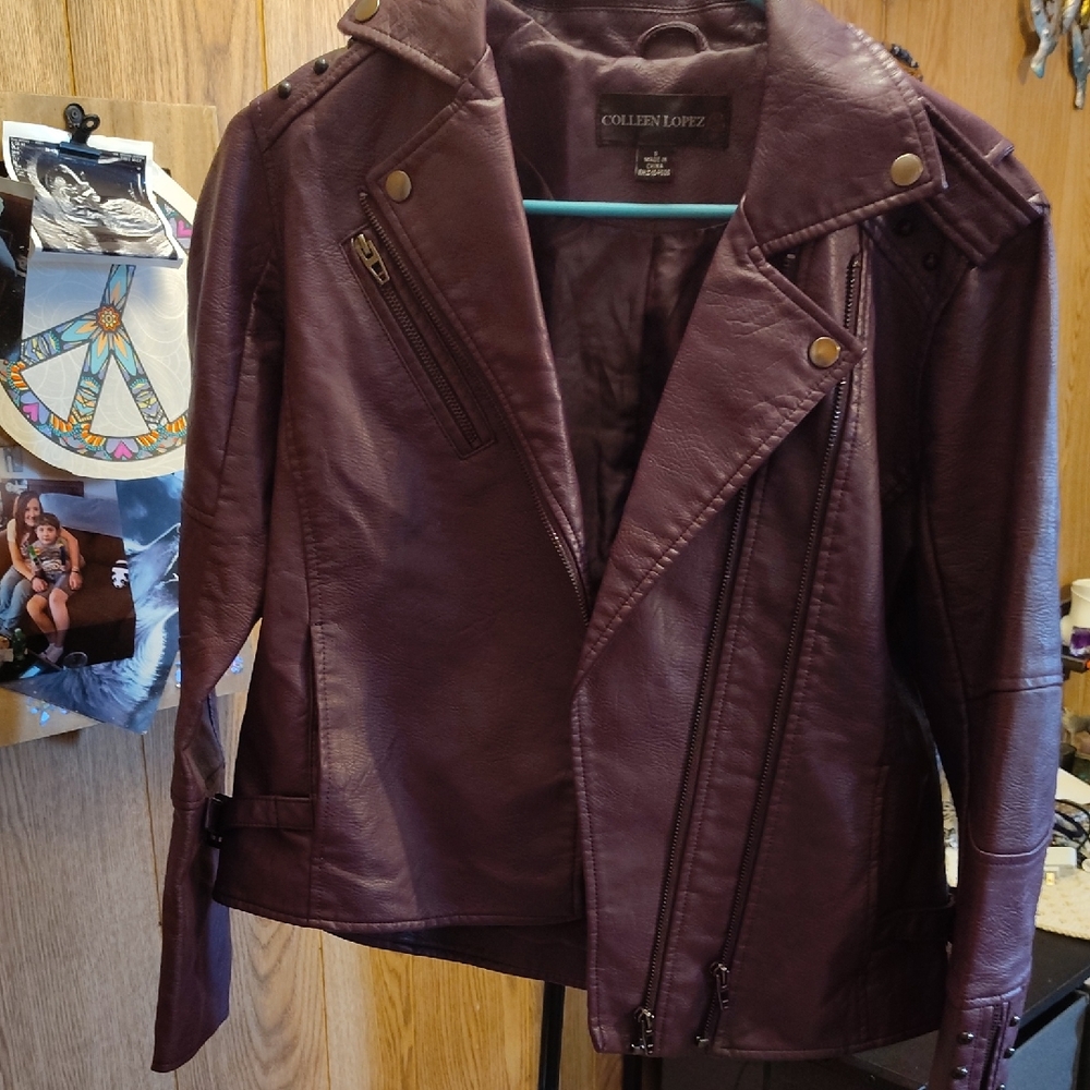 Colleen Lopez Women's Deep Purple Leather Jacket